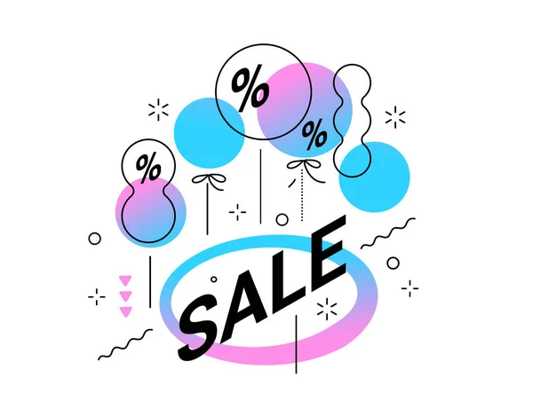Διάνυσμα Χρώμα Επιχειρήσεων Αφηρημένη Απεικόνιση Πώληση Λέξη Και Μπαλόνι Αέρα — Διανυσματικό Αρχείο