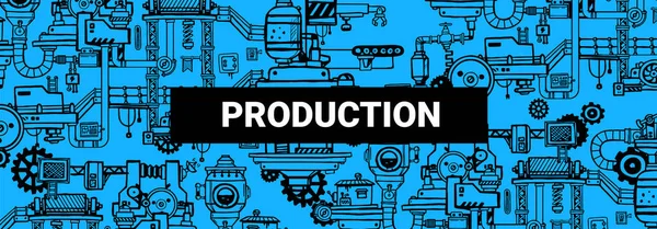 Vector Illustration Pattern Complex Mechanism Product Production Word Line Art — 스톡 벡터