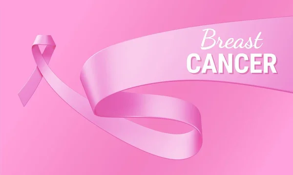 Beautiful Breast Cancer Проникливість Реалістична Стрічка Wide Edge White Text — стокове фото