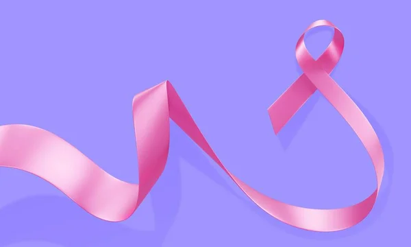 Símbolo Campanha Conscientização Mês Câncer Mama Fundo Cor Roxa Com — Fotografia de Stock