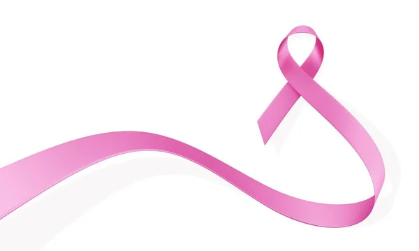 Ilustrace Symbolu Karcinomu Prsu Růžové Prsu Povědomí Rakovině Realistické Stuhy — Stock fotografie