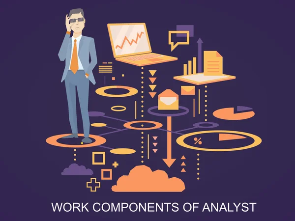 Analytiker man i jacka — Stock vektor