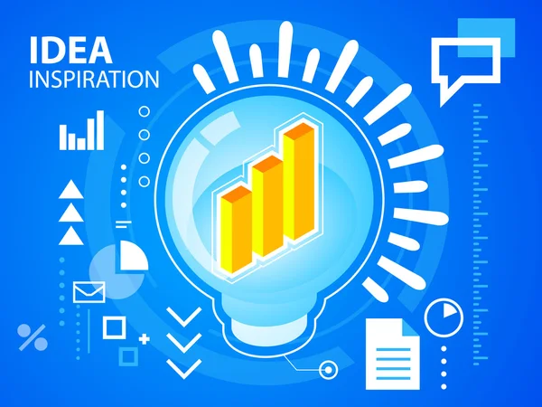 Helle Abbildung Lichtblase und Balkendiagramm — Stockvektor
