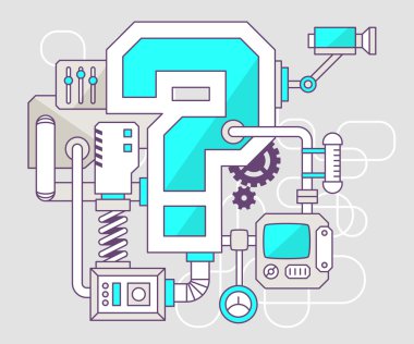 soru işareti mekanizması sanayi gösteren resim