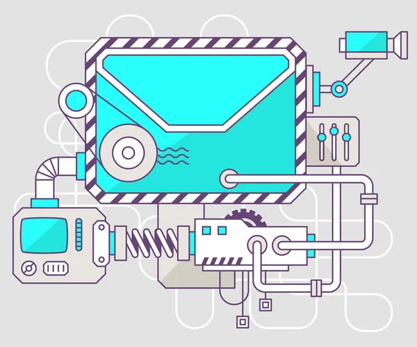 Illustrazione industriale del meccanismo di busta . — Vettoriale Stock