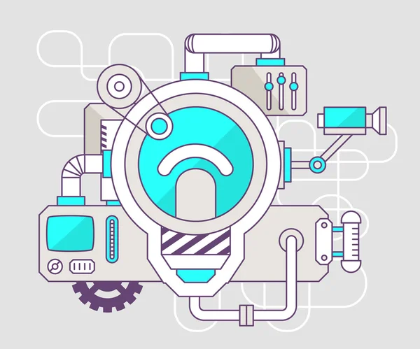 電球の機構の産業図 — ストックベクタ