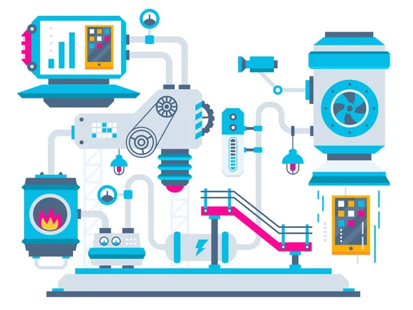 L'usine pour le traitement des téléphones . — Image vectorielle