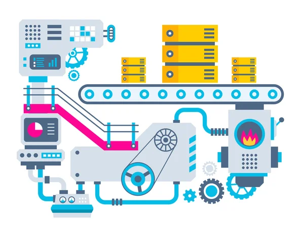 L'usine pour les serveurs de fabrication . — Image vectorielle