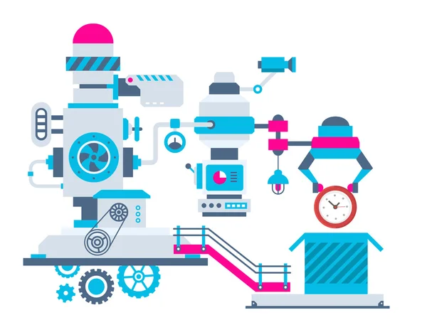 Fábrica para reloj de embalaje — Archivo Imágenes Vectoriales