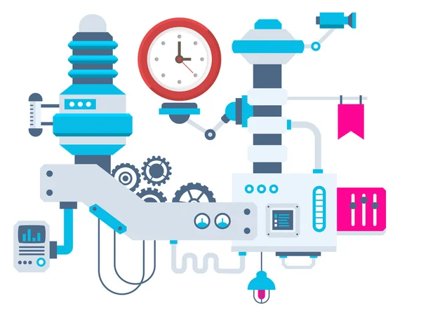 Factory of the parameters clock. — Stock Vector