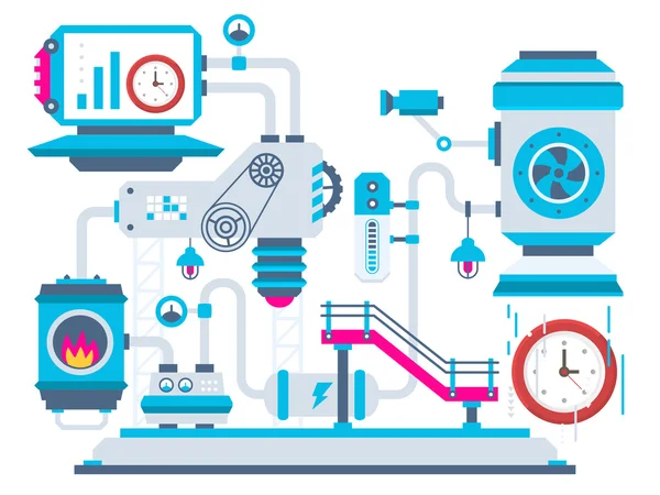 The factory for processing clocks. — Stock Vector