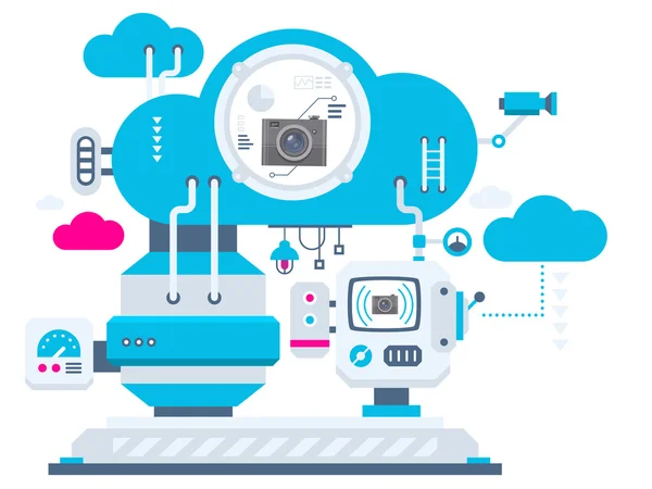 Contesto della tecnologia cloud — Vettoriale Stock