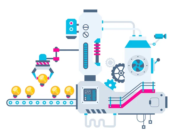 Factory for sorting bulbs. — Stock Vector