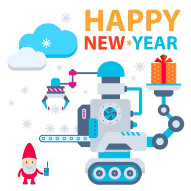 Gnome vektör çizim tutan makine çalışır