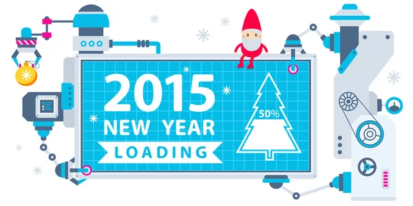 GNOME vektör yatay illüstrasyon makine çalışır