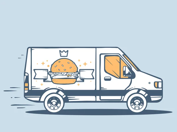 Delivering burger — Stock Vector