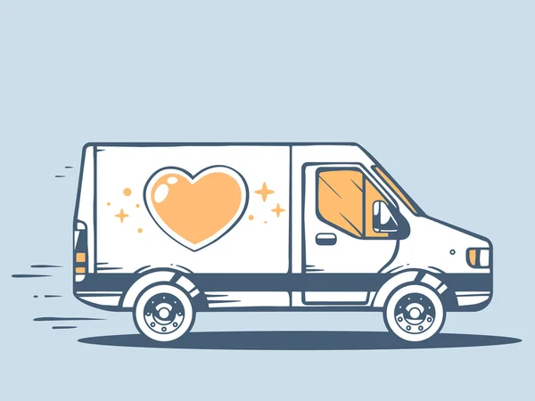 Coeur de livraison rapide — Image vectorielle
