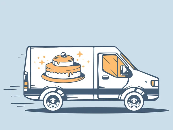 Fast delivering cake — Stock Vector