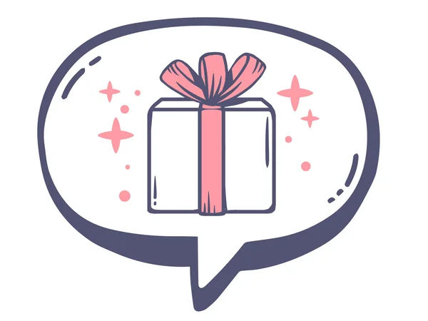 Icono de caja regalo rosa — Vector de stock