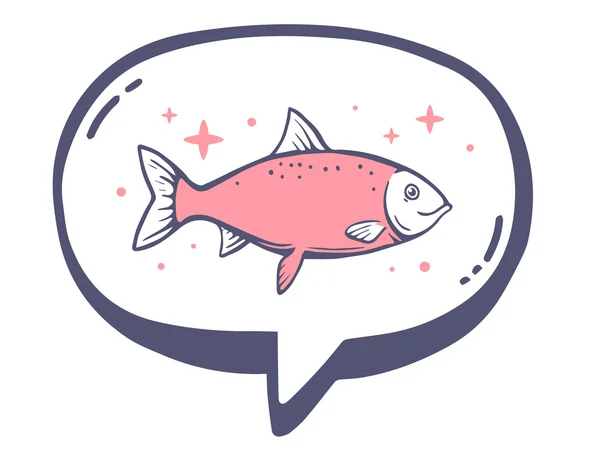 Růžová ryba ikona — Stockový vektor