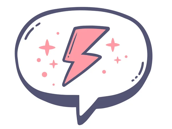 Pink lightning icon — Stock Vector