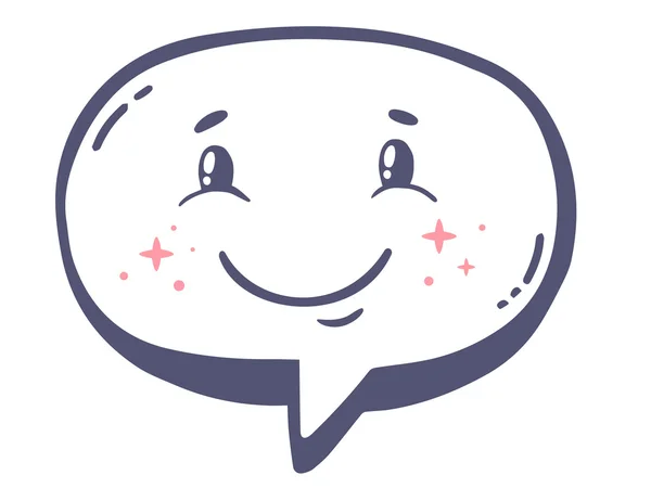 Bulle de parole avec icône sourire — Image vectorielle