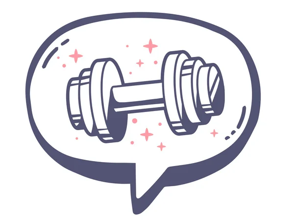 Speech bubble with dumbbell — Stock Vector