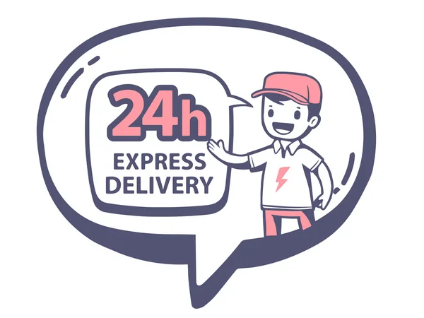 24 ore icona di consegna espressa — Vettoriale Stock