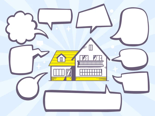 House with speech bubbles — Stock Illustration House with speech bubbles Royalty Free Stock Vectors