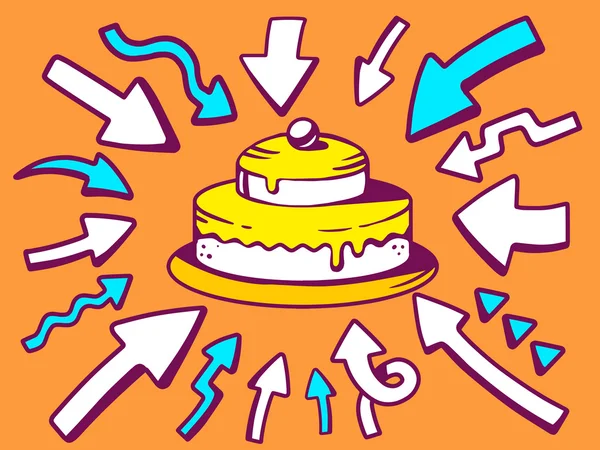 Ikone des heimischen Kuchens — Stockvektor