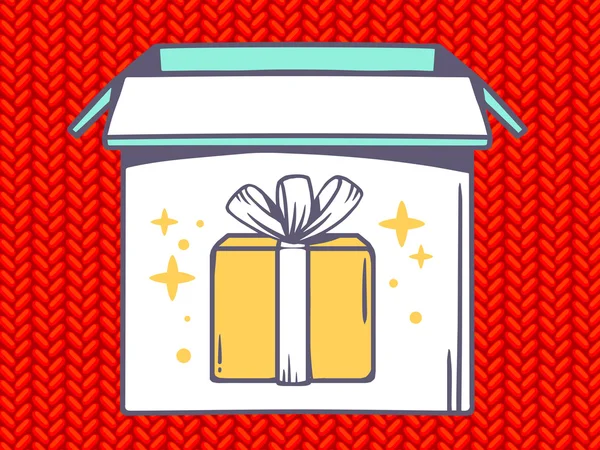 Symbol der Geschenkbox — Stockvektor