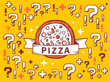 Pizza sarı desen arka plan üzerinde