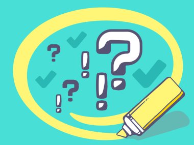 Soru işareti etrafında daire