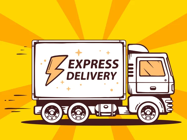 Camion et livraison express rapide — Image vectorielle