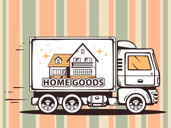 Fast delivering home goods — Stock Vector