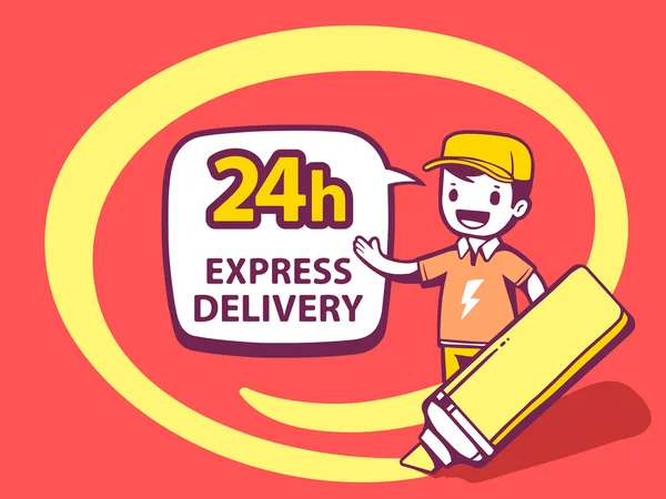 24 h consegna express — Vettoriale Stock