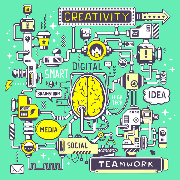 Model work of a brain center