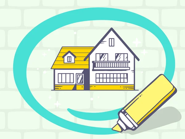 Circle around home — Stock Illustration Circle around home Vector Graphics