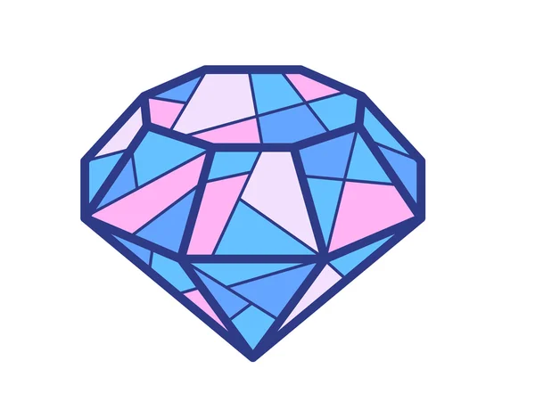 Blauwe en roze diamant — Stockvector