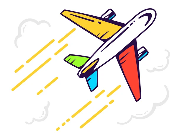 Airplane flying right up leaving a trail — Stock Vector