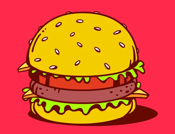 Grote klassieke Hamburger — Stockvector