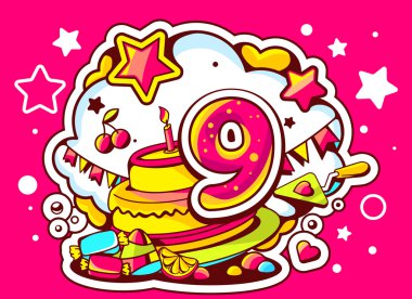 Mum ile tatlı kek ve dokuz numara ile