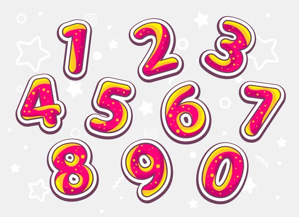 Red and yellow numbers — Stock Vector