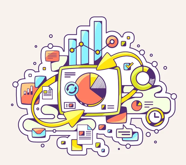 Grafico e informazioni commerciali — Vettoriale Stock