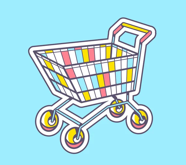 Colorful shopping trolley t — Stock Vector