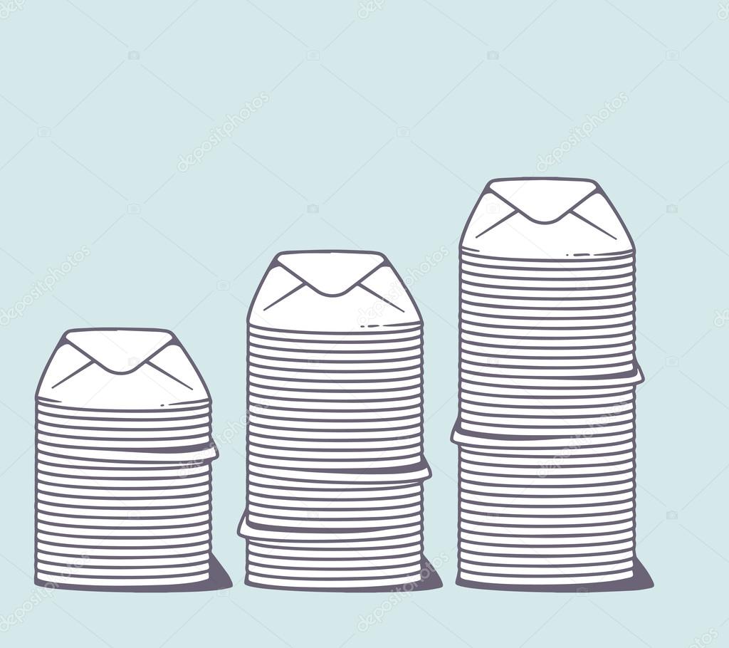 stacks of white closed envelopes