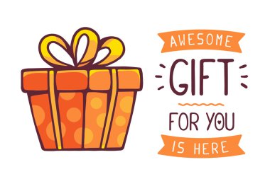 Great red gift box clipart