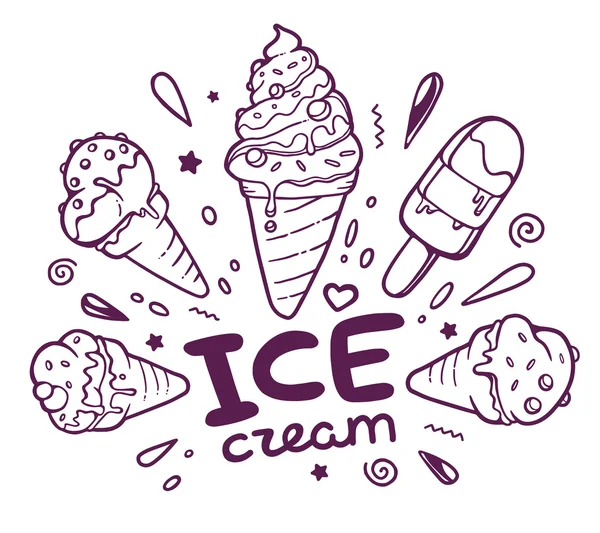 Helados con inscripción — Archivo Imágenes Vectoriales