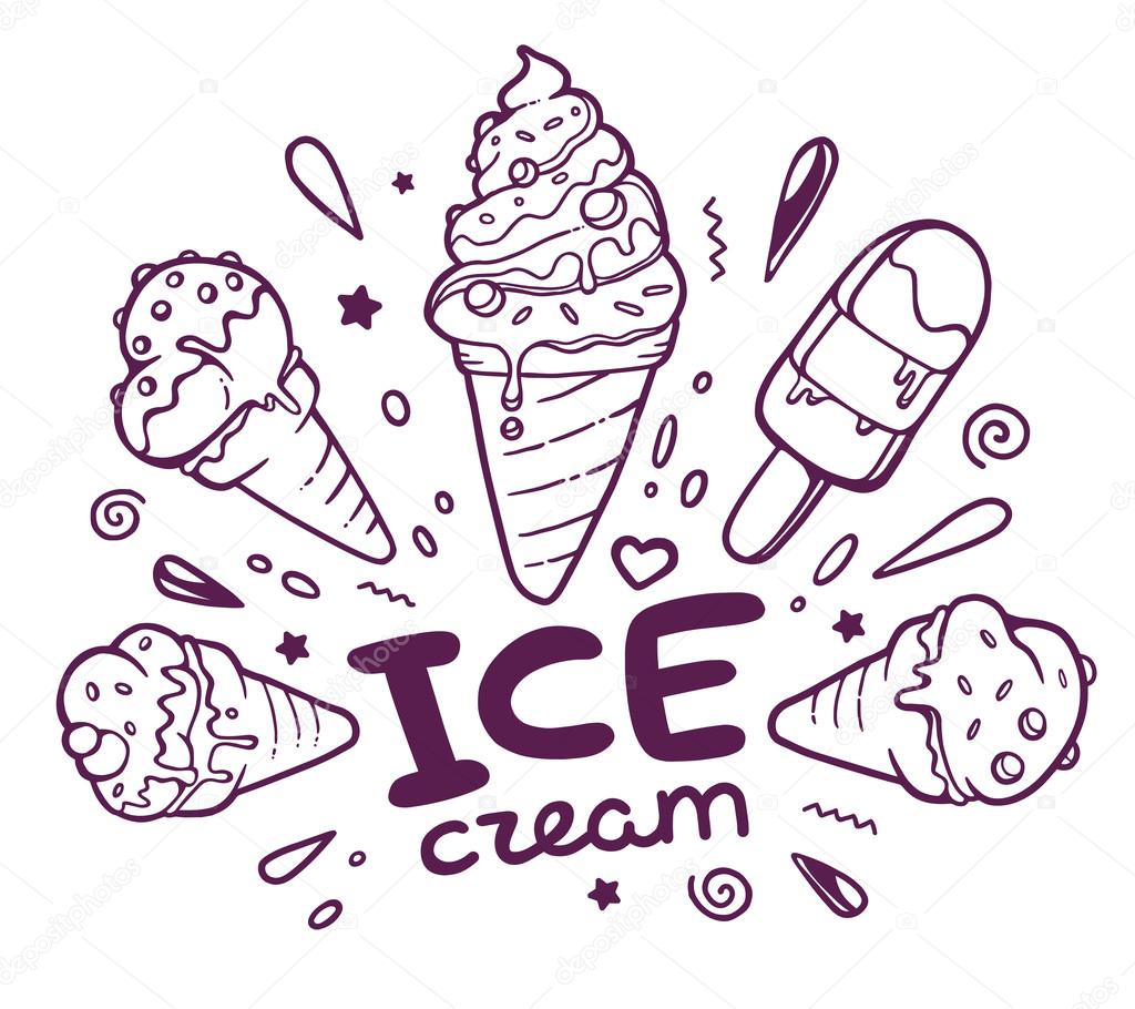 Ice creams with inscription
