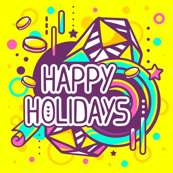 Citation de vacances joyeuses colorées — Image vectorielle